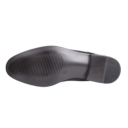 Półbuty męskie pantofle wizytowe skórzane marki Syrena SE 929 czarne