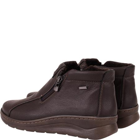 Botki damskie Syrena SH 786 brązowe skórzane wygodne tęgość H+