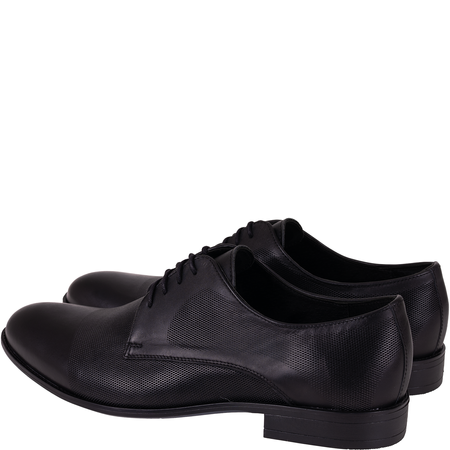 Skórzane półbuty męskie marki Syrena SI 335B-806 czarne