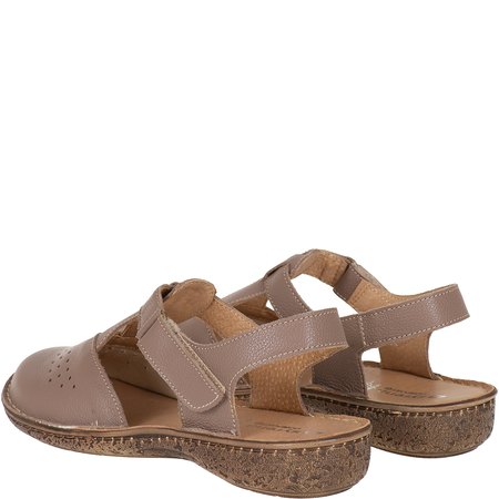 Sandały skórzane Syrena SH 128 khaki | Wygoda i styl
