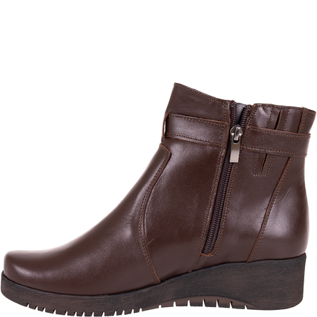 Klasyczne botki skórzane Syrena - model SE 015 czekolada