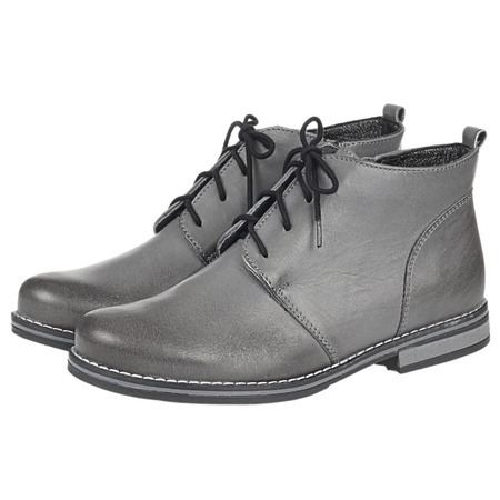 Botki damskie wiązane marki Syrena SST 4000 grafitowe