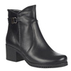 Czarne botki damskie skórzane na obcasie - Syrena SE 632