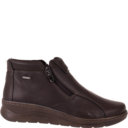 Botki damskie Syrena SH 786 brązowe skórzane wygodne tęgość H+