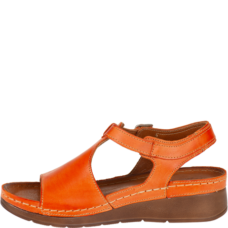 Pomarańczowe sandały damskie skórzane Syrena SST 924