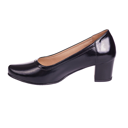 Czółenka damskie skórzane Syrena SE P-239 czarny lakier