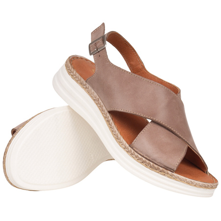 Stylowe sandały skórzane SST 950/G cappuccino marki Syrena