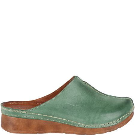 Klapki damskie skóra naturalna Syrena SST 922 zielone