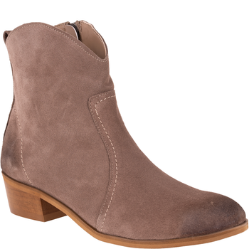 Modne botki damskie Syrena SE KO-07 cappuccino skóra welurowa