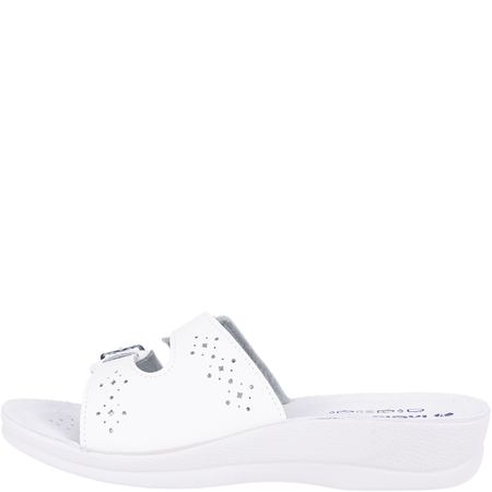 Białe klapki damskie Inblu VR00008B skórzana wkładka