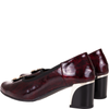 Czółenka na słupku Syrena SE P-313 bordowe - skóra naturalna