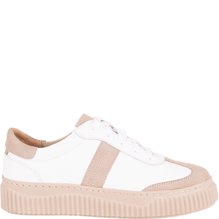 Półbuty Syrena SGO 2061 biało-beżowe - skórzane, stylowe