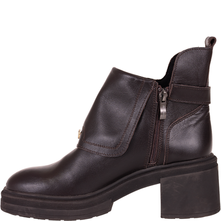 Botki damskie Syrena SLA 1156/297 czekolada skóra naturalna