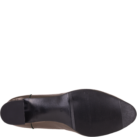 Czółenka na słupku Syrena SE P-313A zielone - skóra naturalna