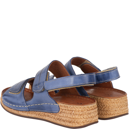 Sandały skórzane damskie marki Syrena SST 993 niebieskie
