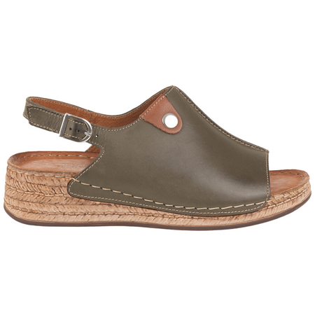 Skórzane sandały damskie marki Syrena SST 987 oliwka