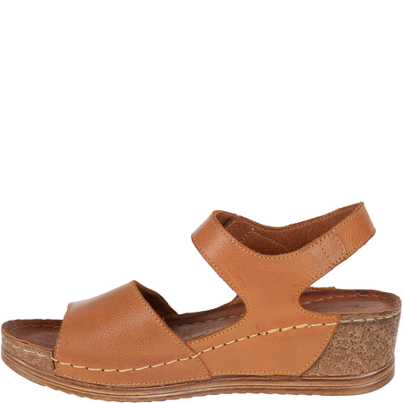 Sandały damskie na koturnie marki Syrena SST 969 rude