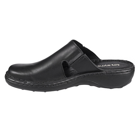 Klapki damskie skórzane zakryte SYRENA SST 22664 czarne