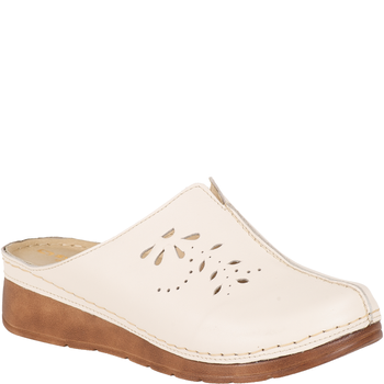 Klapki damskie skóra naturalna Syrena SST 922/M jasny beż