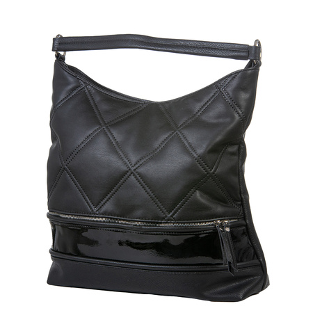 Klasyczna torebka damska pikowana w kolorze czarnym