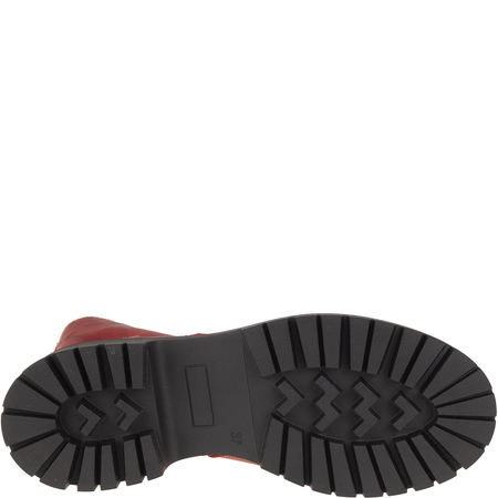 Botki damskie Syrena SST 4096 czerwone - skóra naturalna