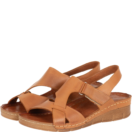 Sandały damskie skórzane marki SYRENA SST 908 rude