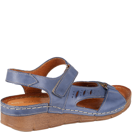 Sandały skórzane damskie Syrena SST 907 niebieskie