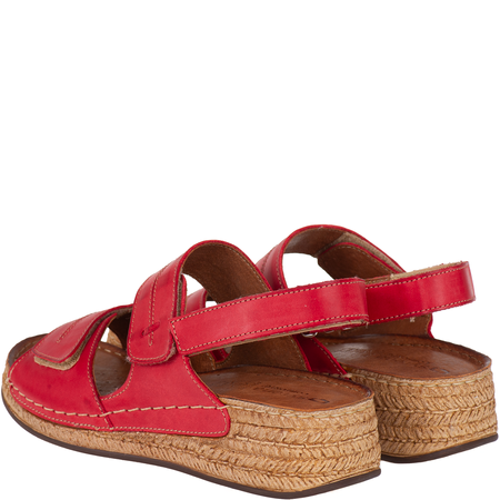 Sandały skórzane damskie marki Syrena SST 993 czerwone