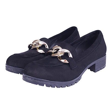 Polskie półbuty zamszowe z linii eco w kolorze czarnym model EDA 318