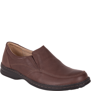 Wygodne półbuty męskie wsuwane - Syrena SH 871, brązowe