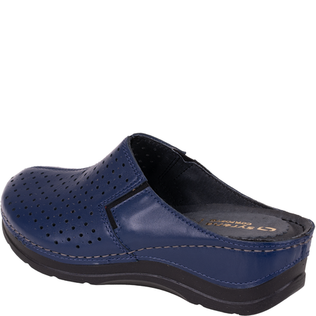 Granatowe klapki Syrena SWB 562 skórzane tęgość G ½