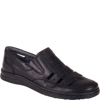 Czarne półbuty męskie Syrena SI 414-774 skóra naturalna