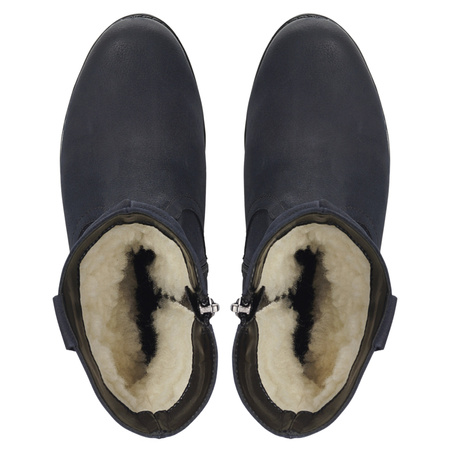 Granatowe botki damskie skórzane - Syrena SE B-136 nubuk