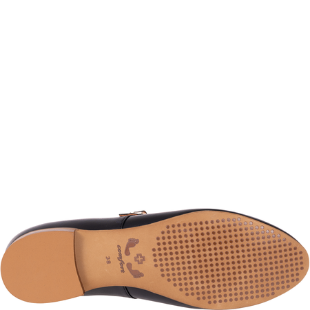 Czarne baleriny z paskiem Syrena SGO 2107 skórzane