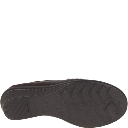 Półbuty na koturnie skórzane Syrena SST 1593/50 ciemny brąz