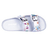 Klapki damskie w kwiaty skóra naturalna SYRENA SH 22288 białe