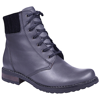 Trzewiki damskie skórzane sznurowane ocieplane popiel Syrena K-240