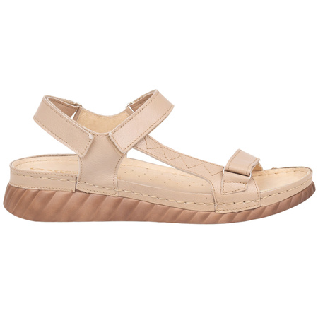 Sandały skórzane damskie marki Syrena SST 955 beżowe