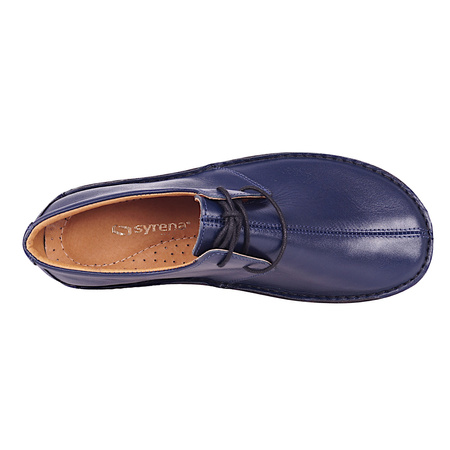 Półbuty damskie skórzane wiązane Syrena SWB 160 granat