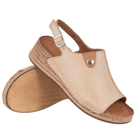 Skórzane sandały damskie marki Syrena SST 987 beżowe