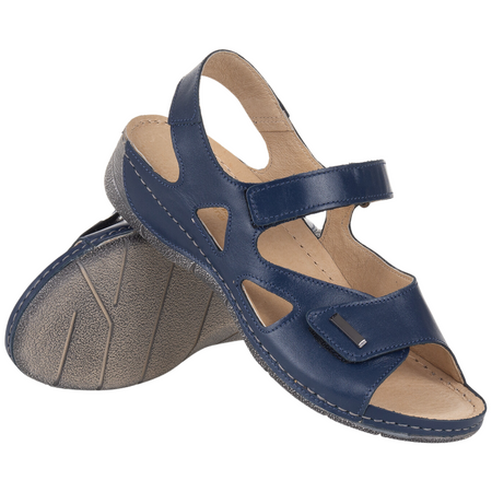 Sandały damskie skórzane Syrena SWB 550 granatowe