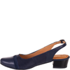 Skórzane sandały na obcasie marki Wielbut 522 granatowe