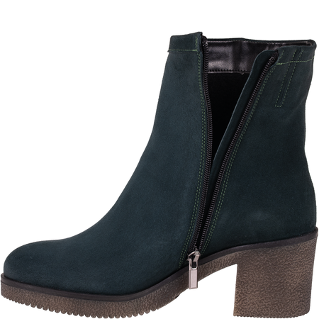 Syrena STA 4130 zielone - welurowe botki damskie na obcasie