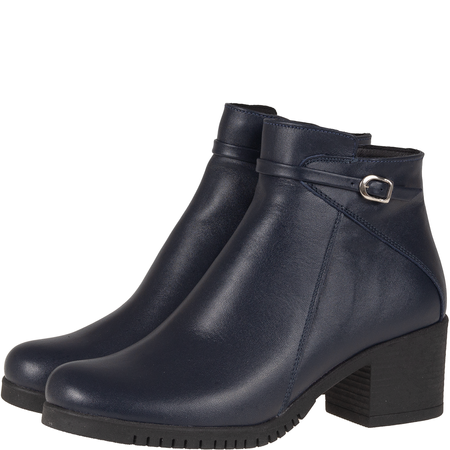 Granatowe botki damskie na obcasie marki Syrena SE 0046