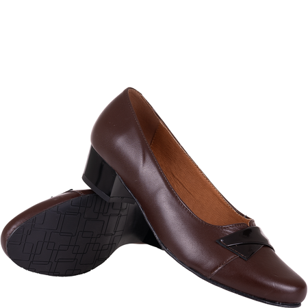 Czółenka skórzane damskie marki Syrena SWB 013 brązowe