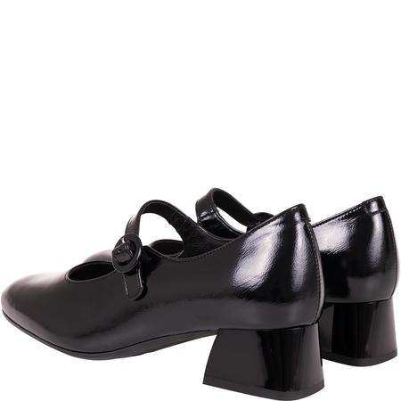 Czółenka skórzane Syrena SPU 1285 czarne lakierowane