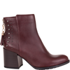 Modne botki damskie Syrena SLA 1111/66 bordowe - skóra licowa