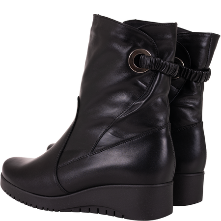 Czarne botki marki Syrena SGO 1289 - skóra naturalna licowa