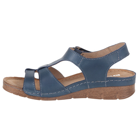 Sandały damskie skórzane Syrena SOT 420 granatowe