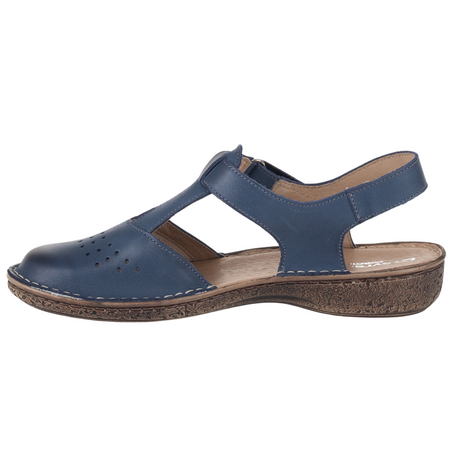 Sandały skórzane Syrena SH 128 granatowe | Wygoda i styl